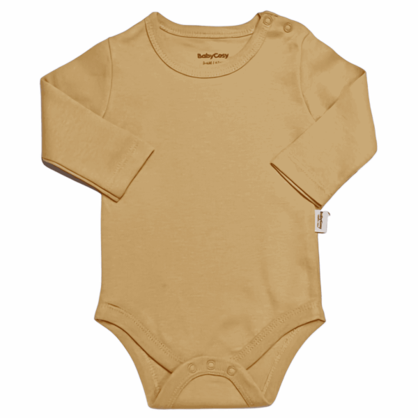 Body bébé à manches longues en coton – Disponible en camel et orange