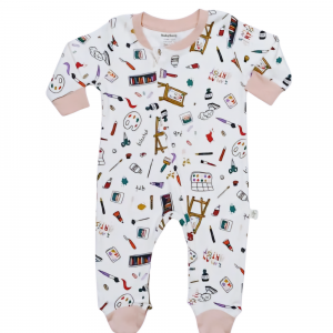 Grenouillère Peintures avec fermeture éclair pour bébé de 0 à 9 mois