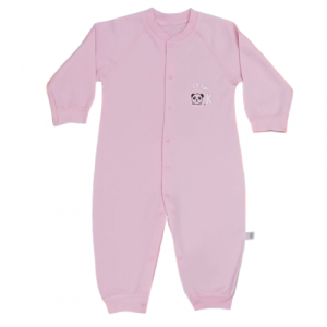 grenouillère bébé fille rose avec motif panda en coton doux