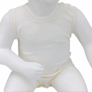 Body bébé en coton sans manches – Disponible en blanc et bleu