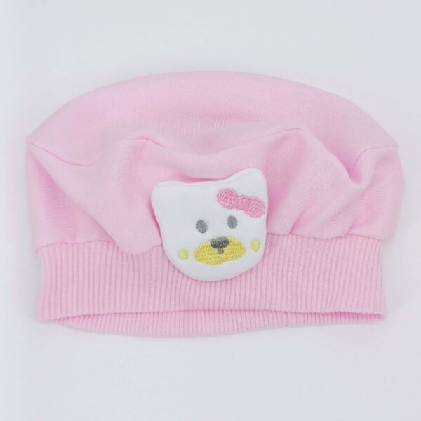 Bonnet bébé en coton avec motif ourson, 3-9 mois
