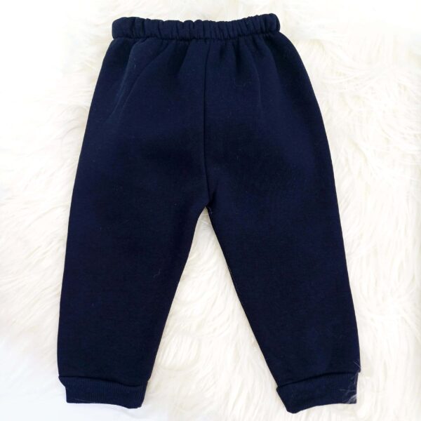 Ensemble fille en coton 100% avec intérieur molletonné "Bear Please", idéal pour l'hiver. Sweat et pantalon assortis pour filles et garçon de 1 à 3 ans.