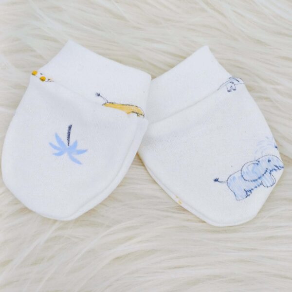 Lot de 2 paires de moufles anti-griffes pour bébé en coton