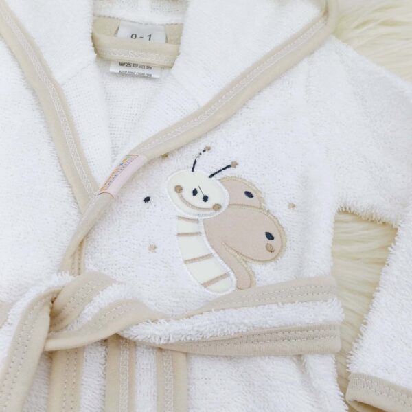 Peignoir bébé en coton 100% avec capuche et motif animal – Âge 0-1 an et 1-2 ans