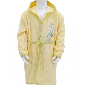 Peignoir Enfant "Surfer Girafe" avec Capuche - 100% Coton (1-2, 2-3, 3-4 ans)