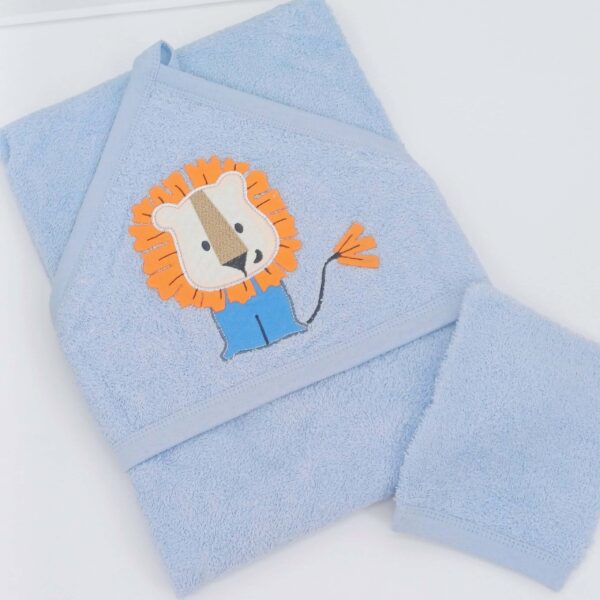 Ensemble serviette en éponge avec capuche et gant de toilette pour bébé (100x100 cm)