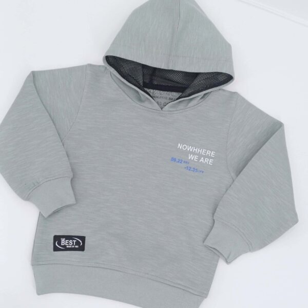Sweat à capuche enfant 'NOWHERE WE ARE' - Design moderne et confortable (1-4 ans)