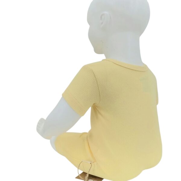 Barboteuse jaune clair bébé en coton bio – 3 à 24 mois