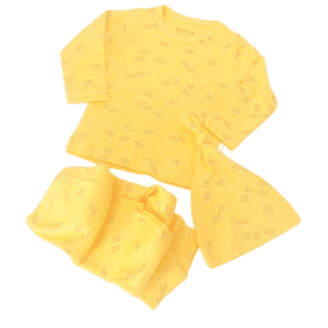 Ensemble bébé 3 pièces coton bio modal jaune Lemon