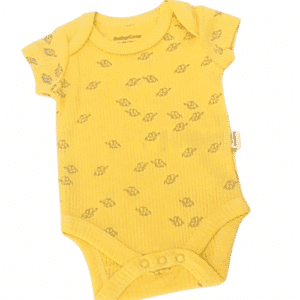 body bébé coton bio jaune citron manches courtes