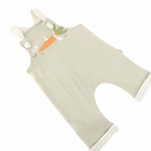 salopette bébé coton bio crème avec bretelles à nouer