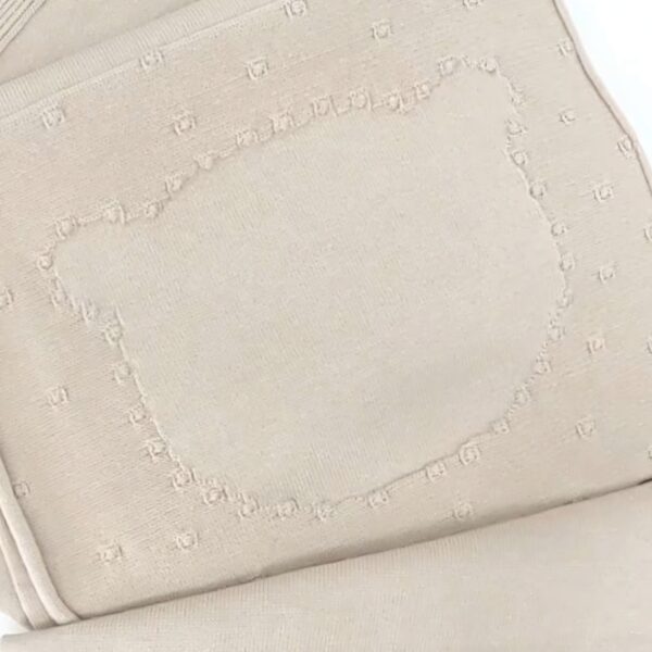 couverture bébé coton bio beige motif ours 80×100 cm